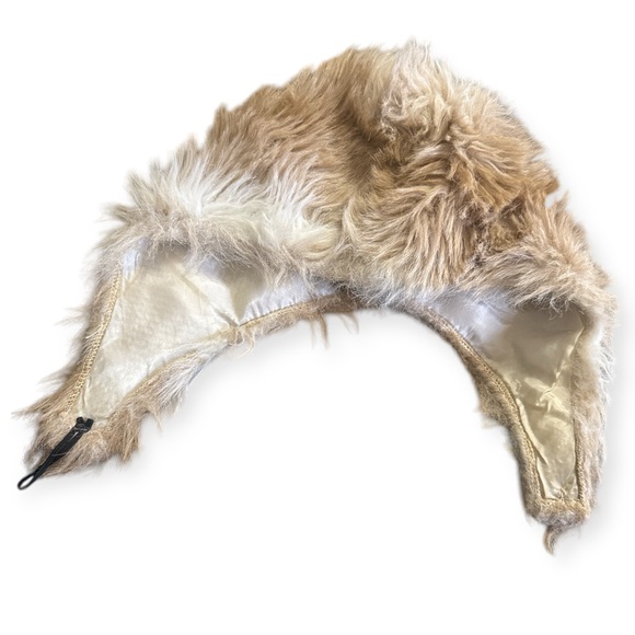 1960’s Vintage Faux Fur Winter Hat with Neck Strap, Light Brown Fur, Deadstock main image 5